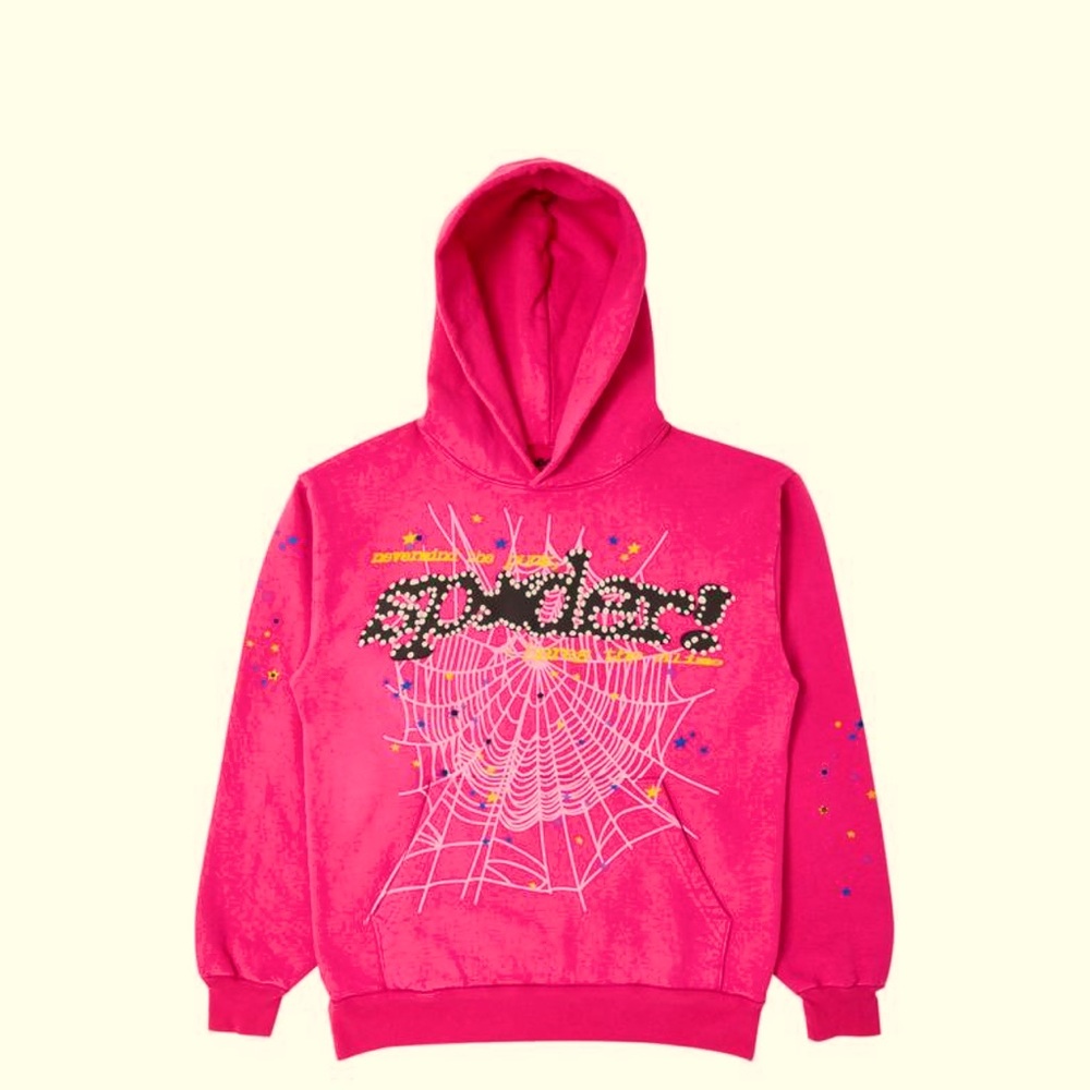 pink sp5der hoodie